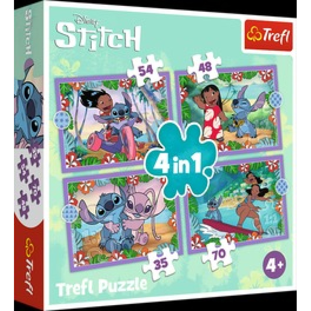 Пазли "4in1 (35, 48, 54, 70)" Lilo&Stitch Шалений день