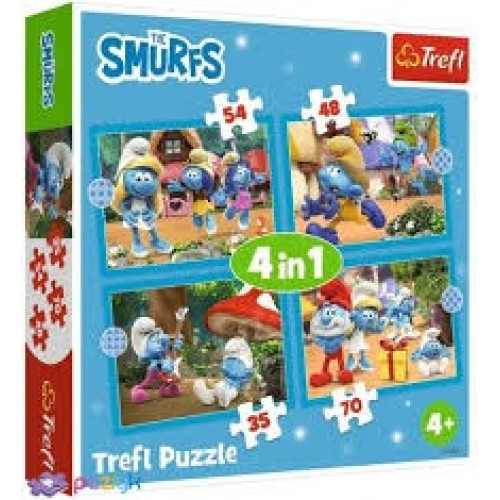Пазли 46565 Trefl "4in1 (35, 48, 54, 70)" The Smurfs Село Смурфів