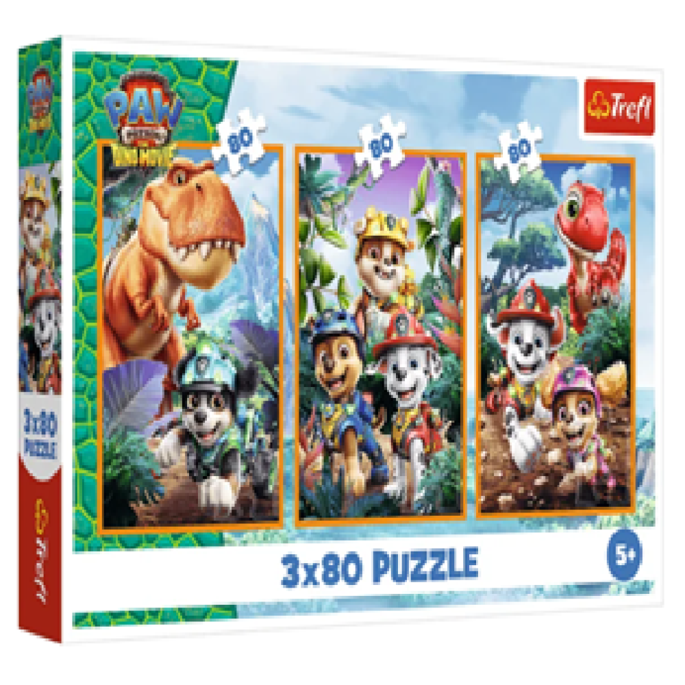 49054 Trefl Пазли "3x80" PAW PATROL Щенячий патруль та диноз