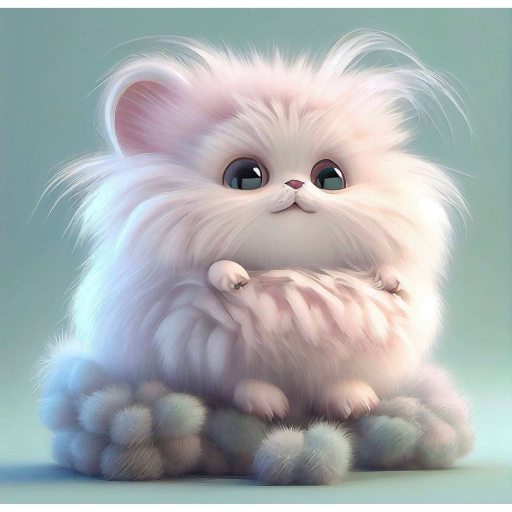 Алмазна мозаїка "Пухнасте кошеня", 20*20см, на рамці, в кор.21*21*2,5см, ТМ Dreamtoys S10023