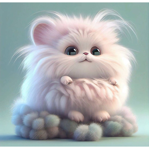 Алмазна мозаїка "Пухнасте кошеня", 20*20см, на рамці, в кор.21*21*2,5см, ТМ Dreamtoys S10023