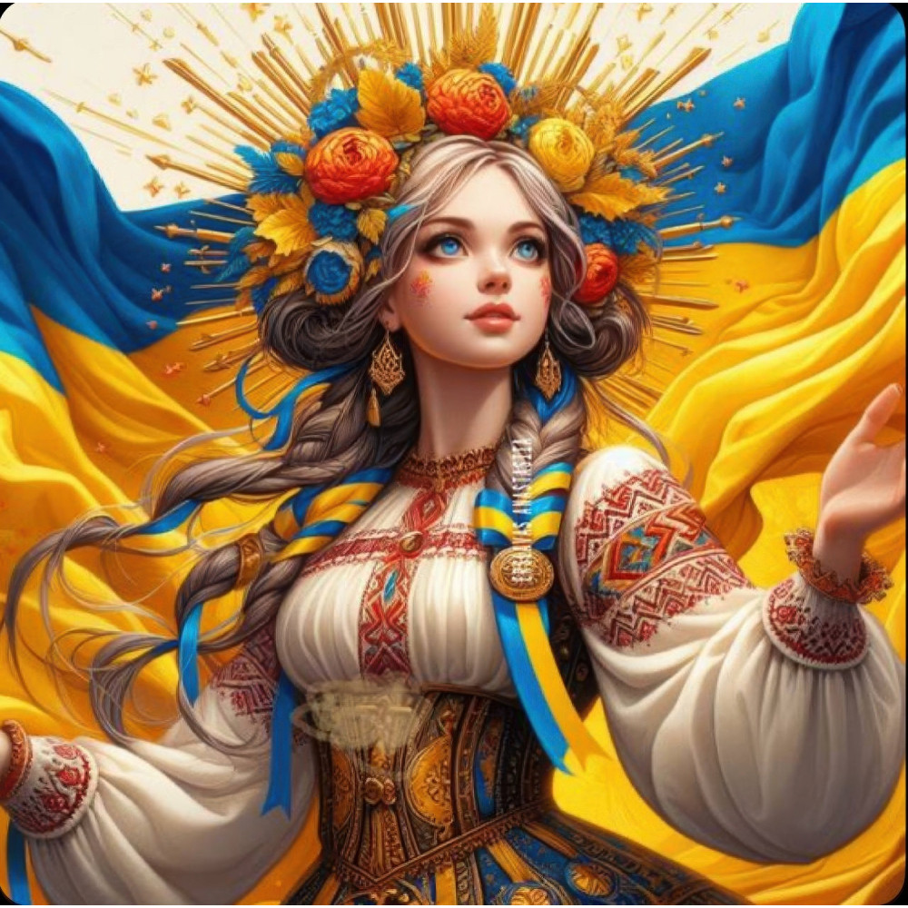 Алмазна мозаїка "Блакитноока" 20x20 см, на рамці