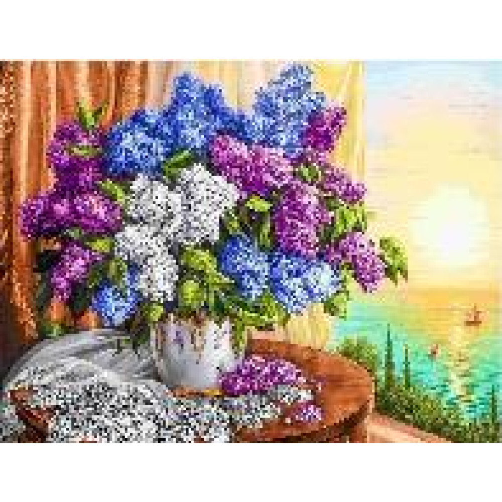 Алмазна мозаїка "Букет бузку" 40X50 см у подарунковій кор 78