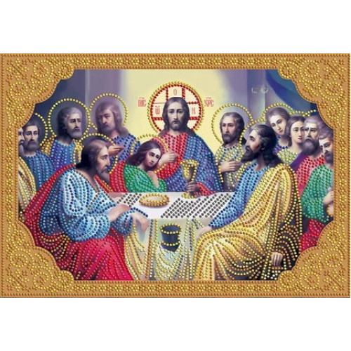 Алмазна мозаїка "Ікона Тайна Вечеря", 40x50см, на підрамнику