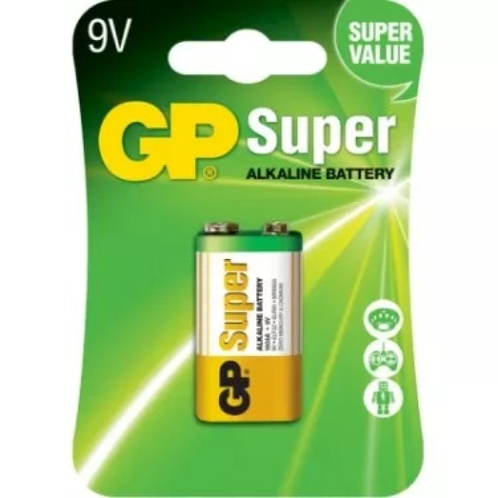 Батарейка GP SUPER ALKALINE 9V 1604A-5UE1, 6LF22