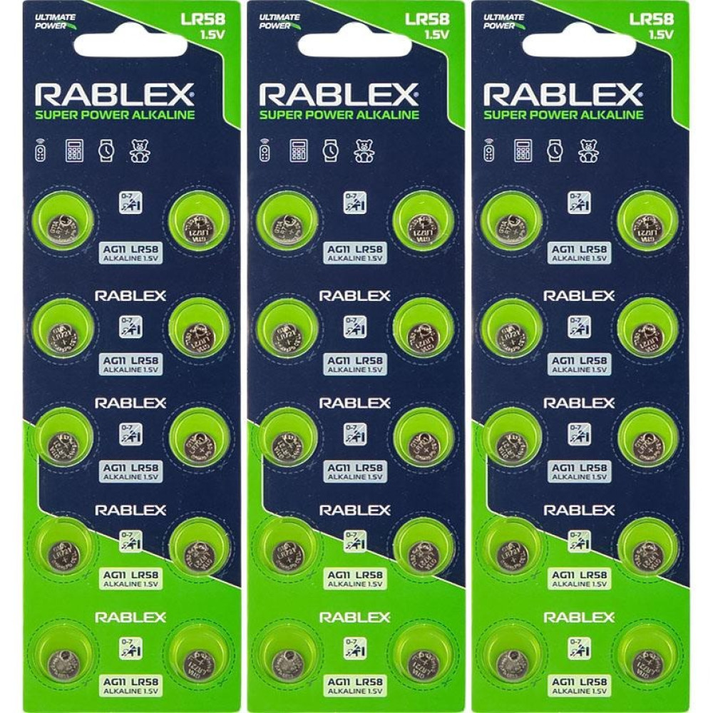 Батарейка RABLEX "таблетка" 1.5V AG11 (LR58) (123336)