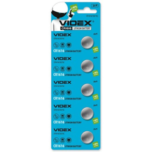 Батарейка Videx CR1616 5pcs ((ціна за штуку BLISTER CARD