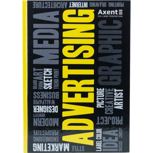 Блокнот Axent Colors А4 80 аркушів клітинка жовтий тверда