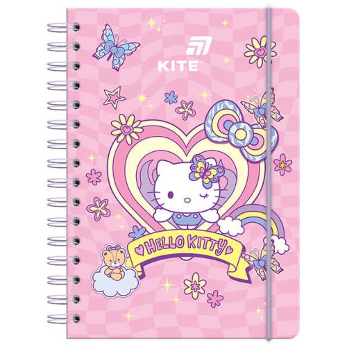 Блокнот Kite Hello Kitty A5 80 аркушів клітинка спіраль