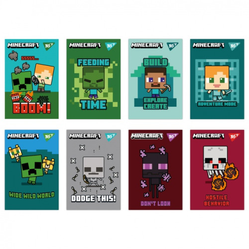 Блокнот YES Minecraft А7 48 аркушів клітинка