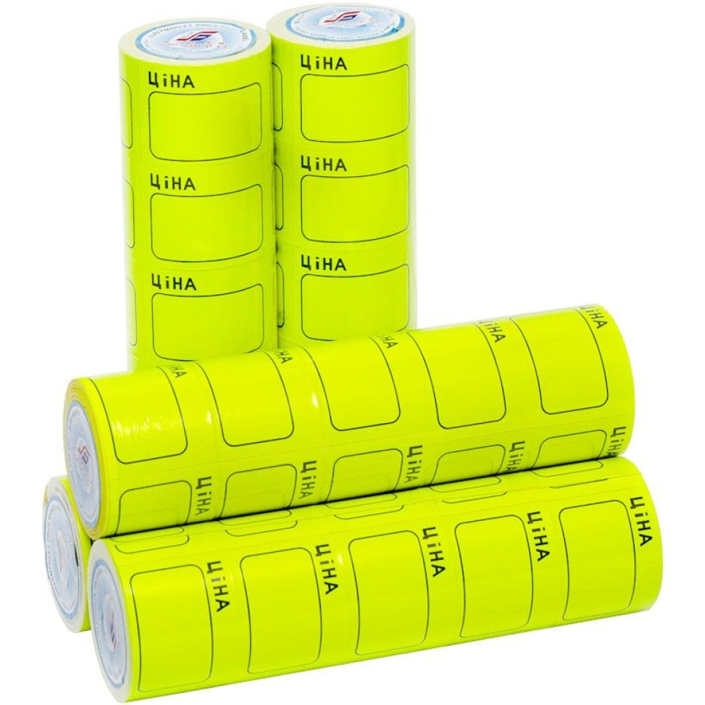 Цінник великий 3,5х5,0 см "Ціна" з рамкою  жовтий 100 шт (96