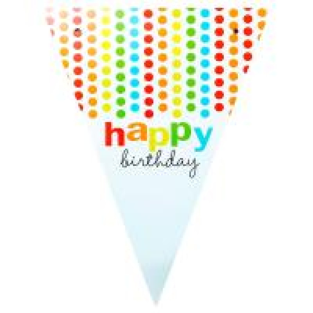 Декорація Гірлянда-прапорці Hаppy Birthday, кольоровий горох - 0
