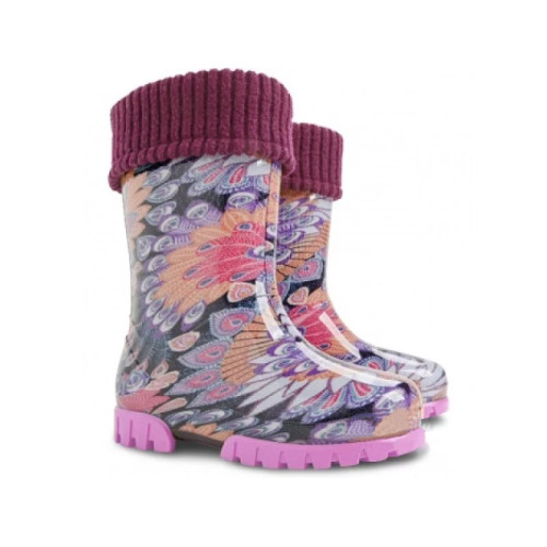 Дитячі гумові чобітки TWISTER LUX PRINT павлін 20-27, 0038M