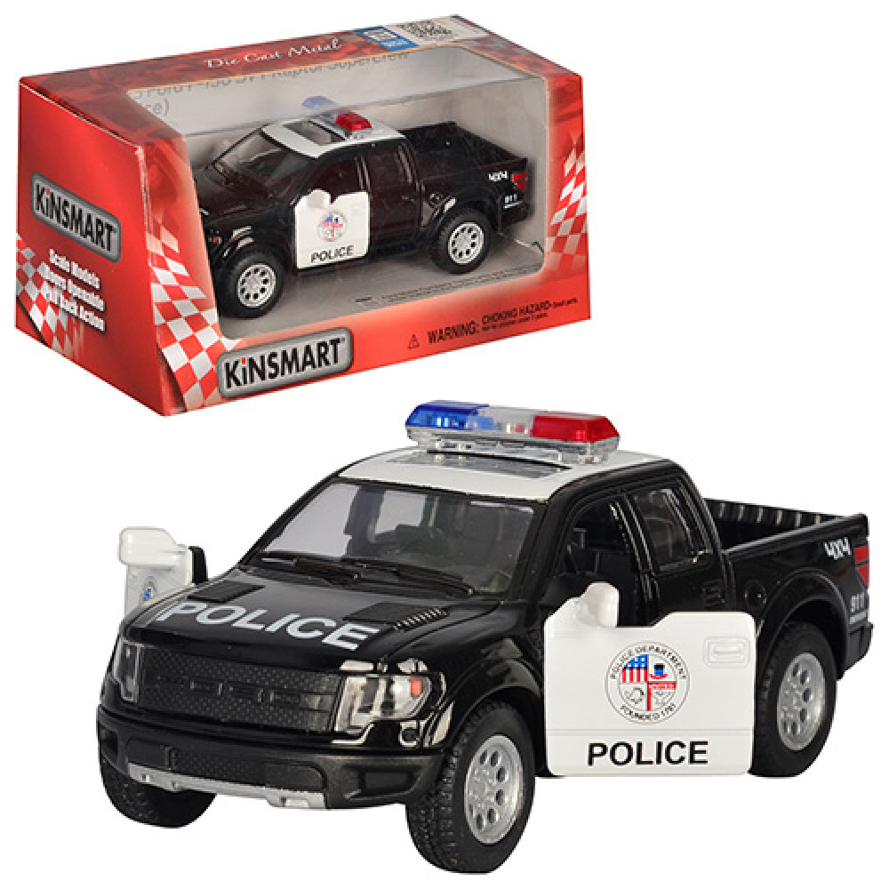 Джип KT 5365 WP, метал, інер-й, поліція, 12х5х6см, 1:46, відкр. дв, рез. колеса, в коробці