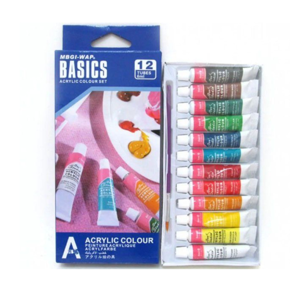 Фарби 6 мл BASICS 12 кольорів Gouache