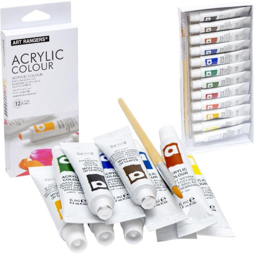 Фарби 6мл "Art Rangers", 12 кольорів "Acrylie" з пензлем