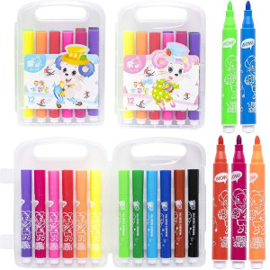 Фломастер 12 кольорів "Water color pen" у пластиковому боксі