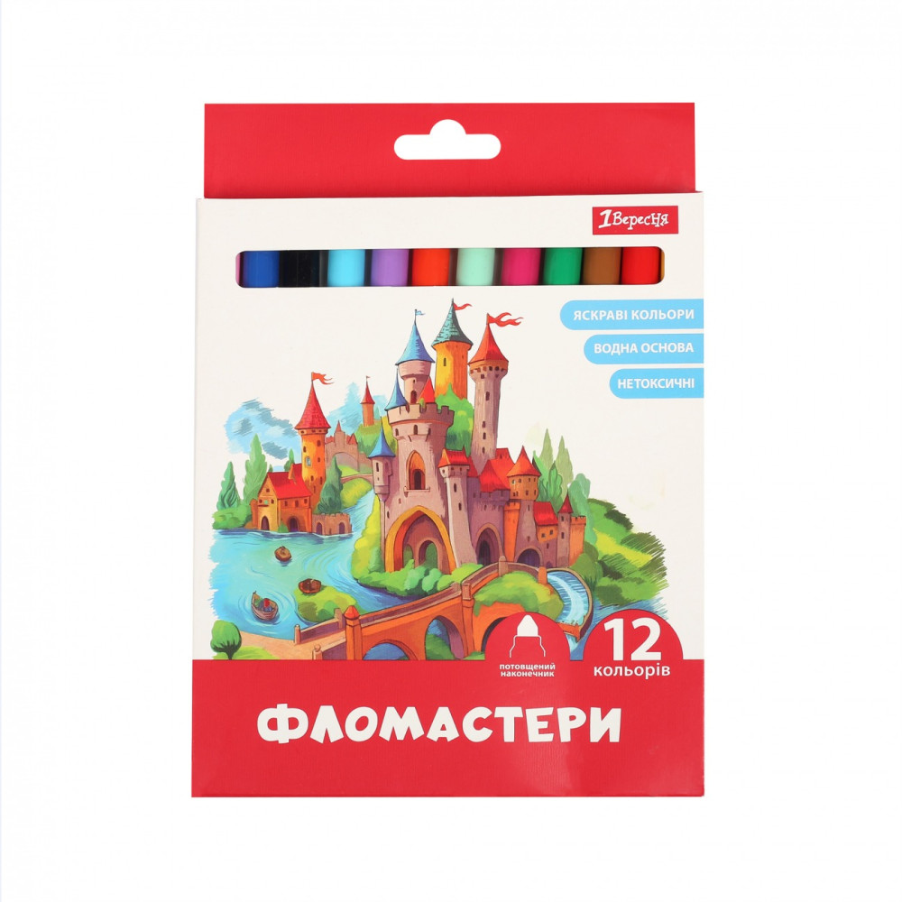 Фломастери 1Вересня 12 кольорів "Classic"