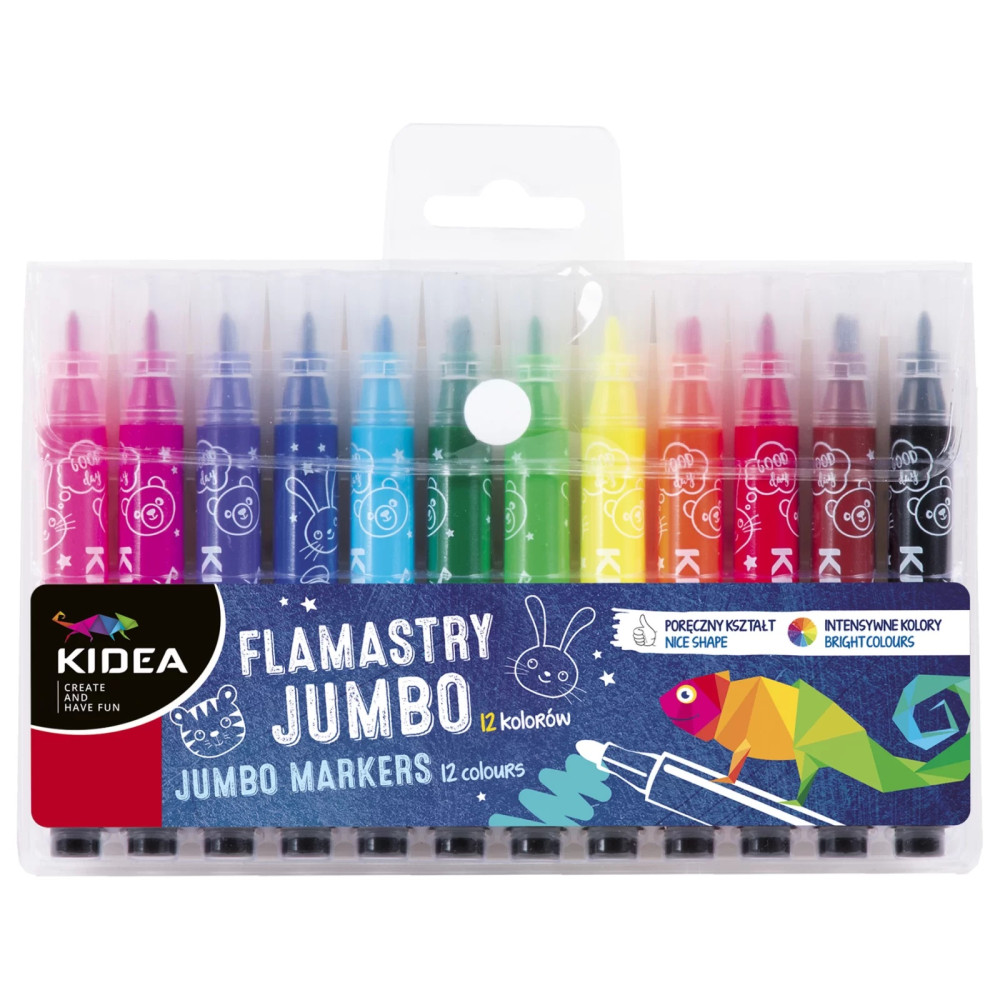 Фломастери Kidea JUMBO 12 кольорів FJ12KKA