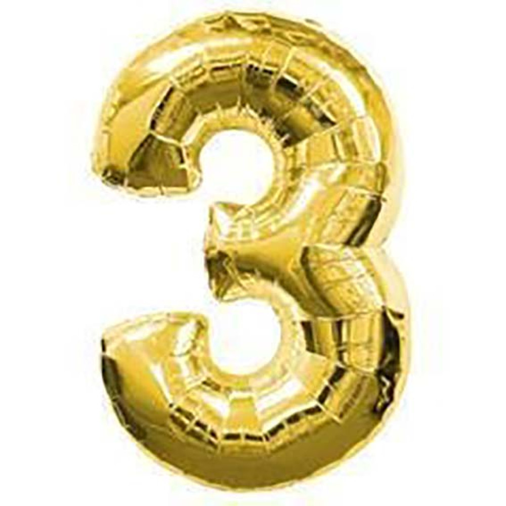 Фольгована цифра Flexmetal (1 м) - "3" (золото) 02670