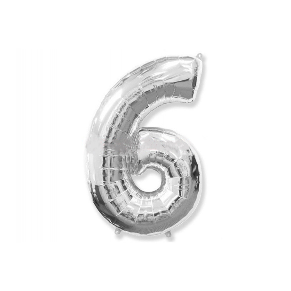 Фольгована цифра Flexmetal (1 м) - "6" (срібло) 04128