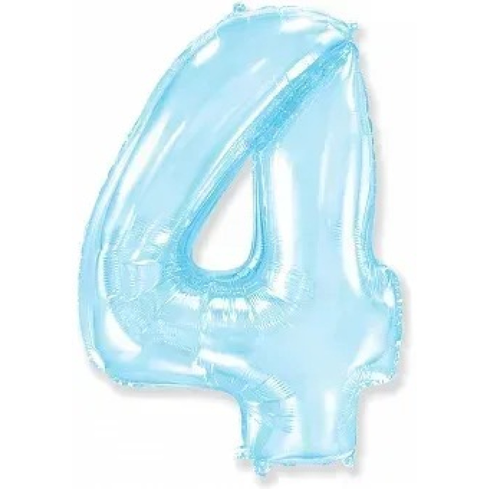Фольгована цифра Flexmetal (1 м) - "4" (Блакитний перламутр)