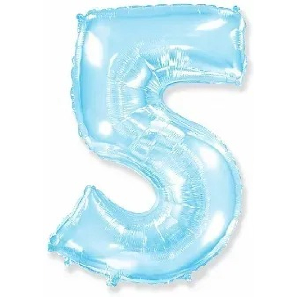 Фольгована цифра Flexmetal (1 м) - "5" (Блакитний перламутр)