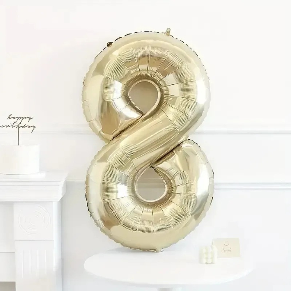 Фольгована цифра Китай під гелій (70 см) - "8" (айворі) 1430