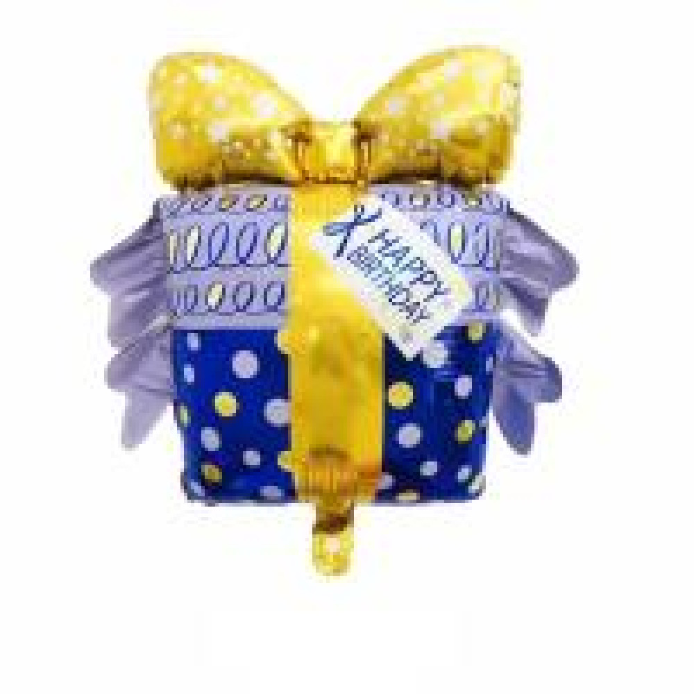 Фольгована фігура «Подарунок ліловий Happy Birthday»10312 - 0