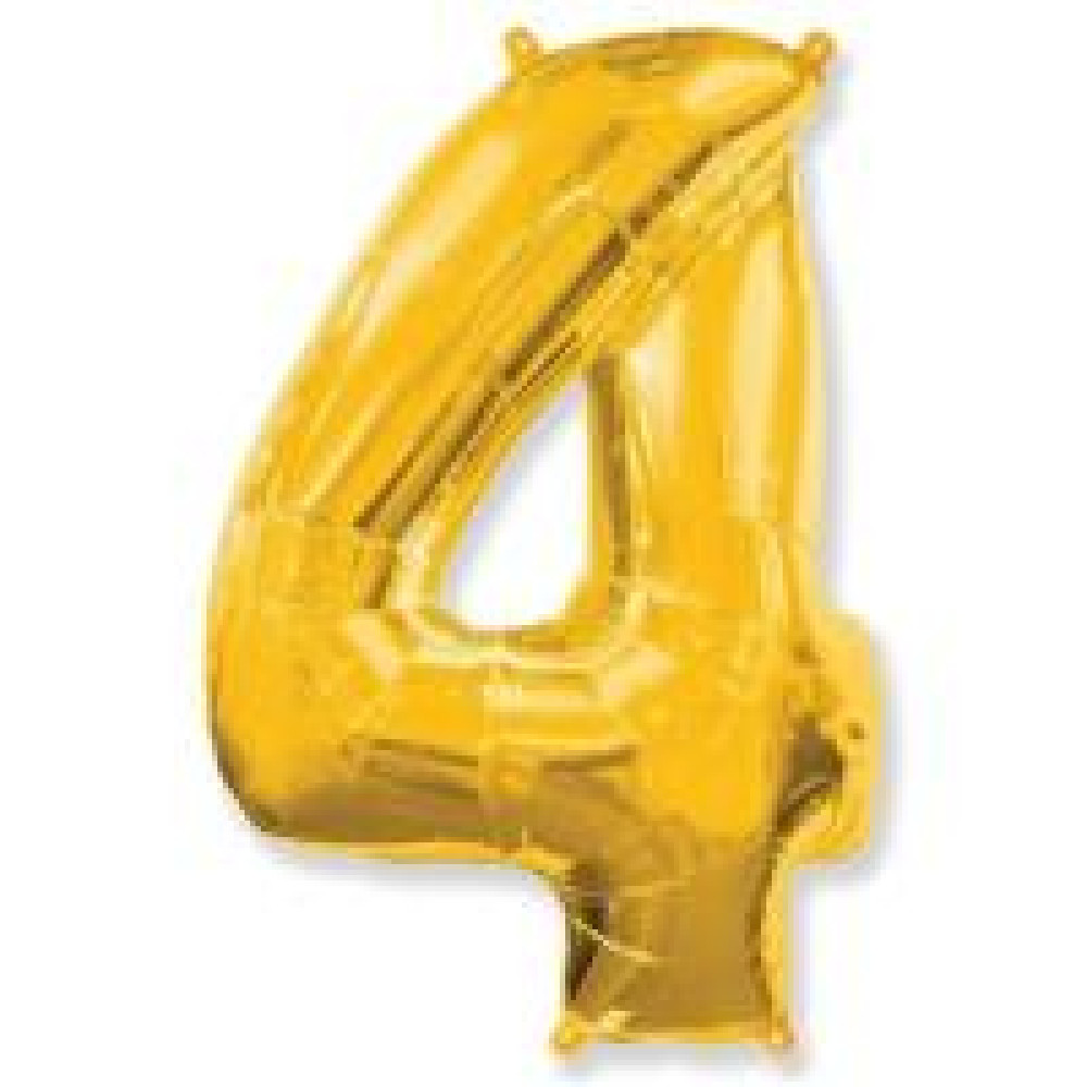 Фольгована кулька цифра "4" золото 40" FlexMetal 3402-0051 - 0