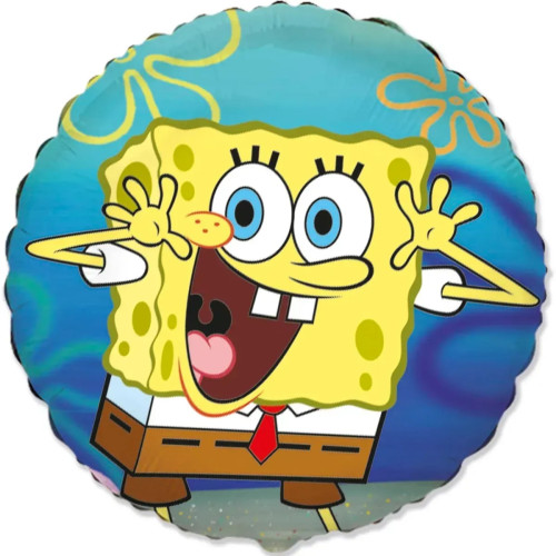 Фольгована кулька Flexmetal Коло Губка Боб - SpongeBob 18"