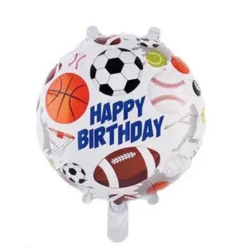 Фольгована куля Коло Китай "Happy birthday спорт" 18`