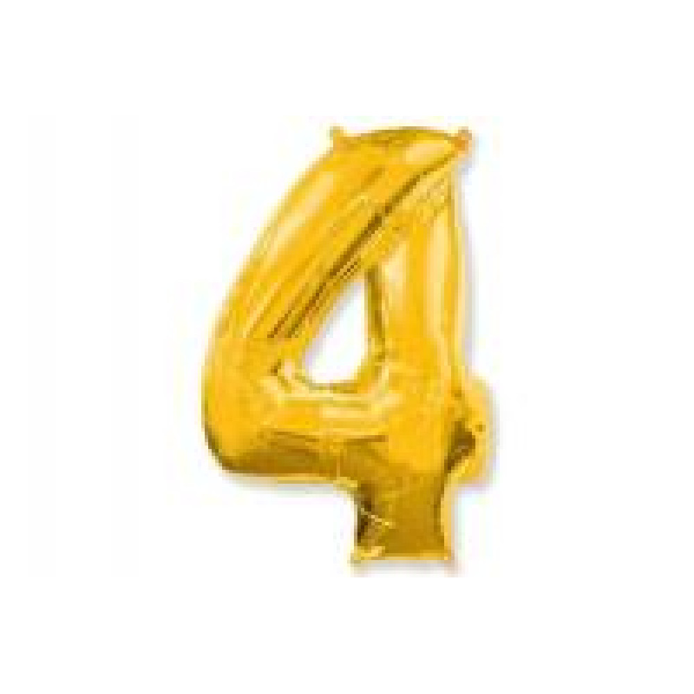 Фольгированная цифра Flexmetal (1 м) - "4" (золото) 02671 - 0