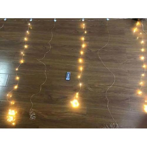Гірлянда мідний дріт Штора 2,0мХ2,0м Copper USB пульт ДК 8 функцій 8 ліній 160LED (білий) COPPER-WIRE-160W-9-2 100шт 8948