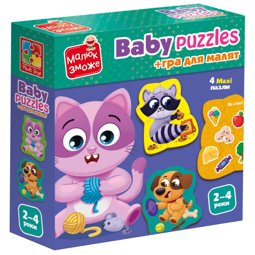 Гра Vladi Toys пазли картонні з грою. Хатні улюбленці