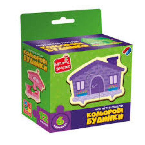 Гра Vladi Toys пазли магнітні "Кольорові будинки" VT1733-03 - 0