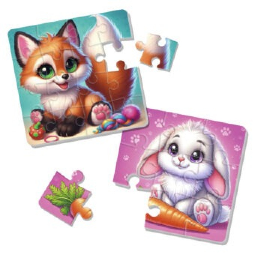 Гра розвиваюча Vladi Toys м'які пазли "Зайчик та лисичка"  - 0