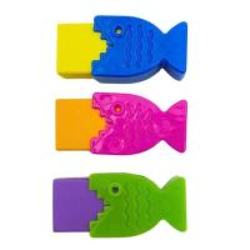 Гумка для стирання з тримачем, Fish, в дисплеї, асорті, 4986C, CLASS - 0
