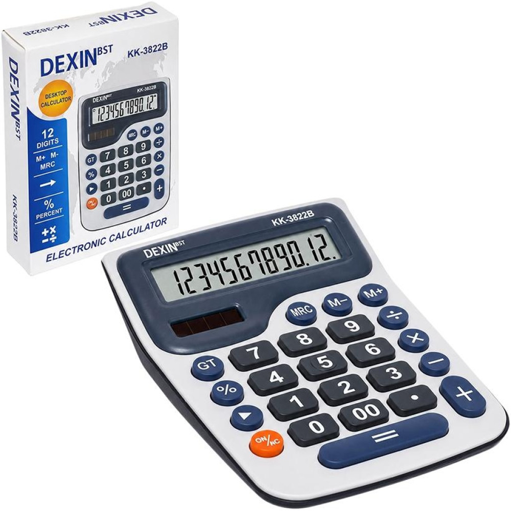 Калькулятор 14x11x3,5см з великими кнопками Dexin KK-3822B