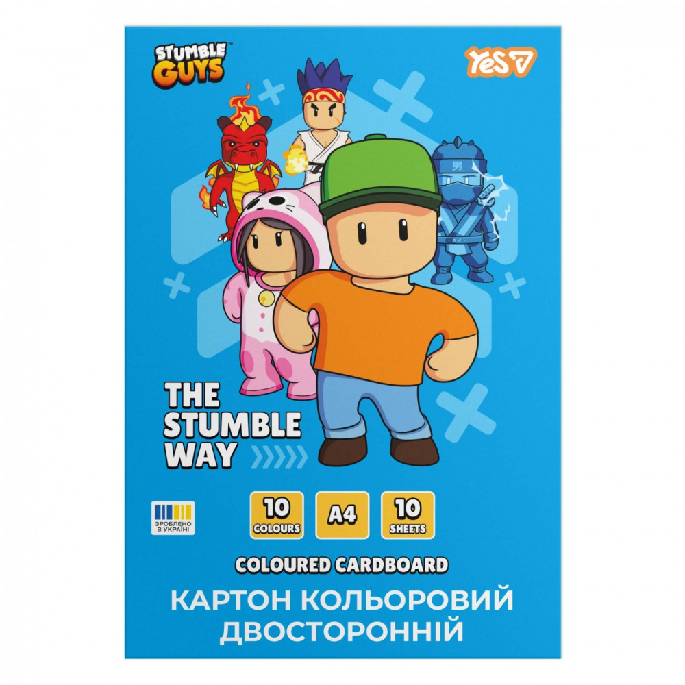 Картон кольоровий двосторонній Yes "Stumble Guys", 10 аркуші