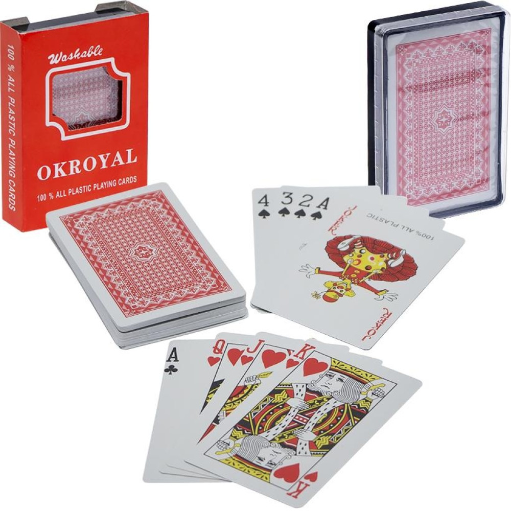 Карти гральні пластикові "OKROYAL", 54 карти в коробці
