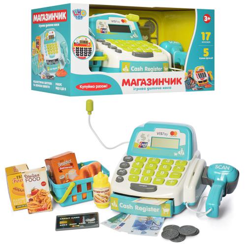 Касовий апарат M 4391 I UA, мікрофон, наполегливої роботи, сканер, продукти, звук, світло, на батарейках, в коробці