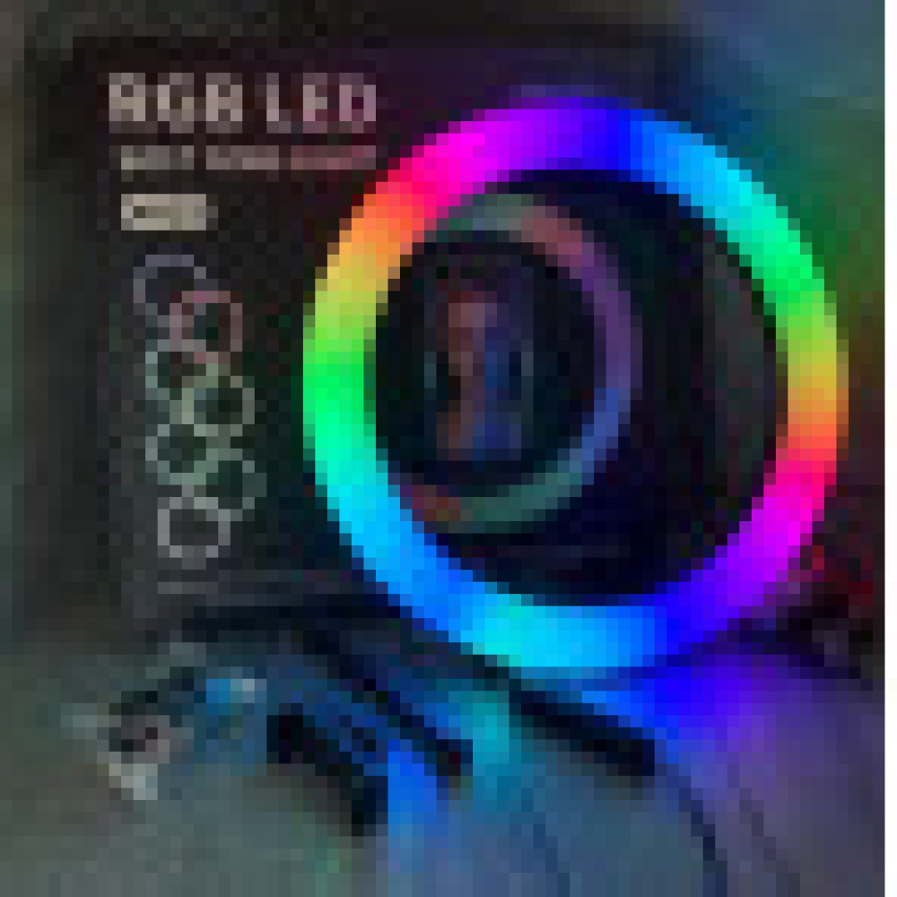 Кільцева LED лампа  RGB  33 см. 1 кріплення управління на проводі . - 2