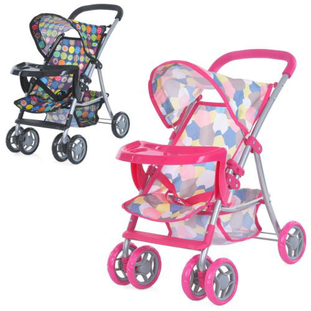 Коляска для кукол 9304 BW-T (4) летняя, 3 вида, диаметр колёс 10см, в коробке