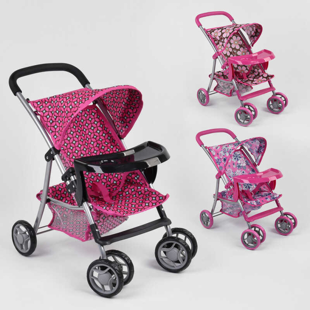 Коляска для кукол 9304 BW-T (4) летняя, 3 вида, диаметр колёс 10см, в коробке - 0