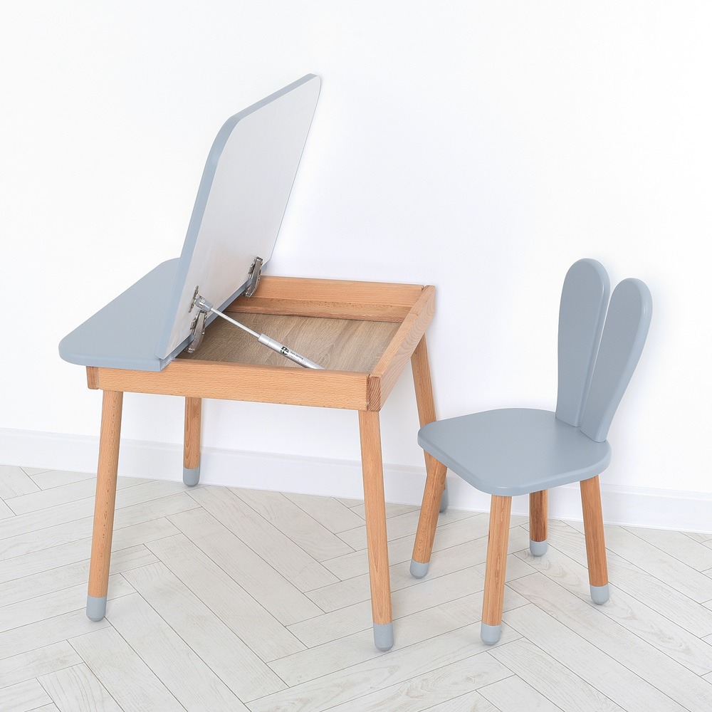 Комплект ARINWOOD Зайчик Desk з ящиком Сірий (столик + стілець) 04-025GREY-DESK - 0
