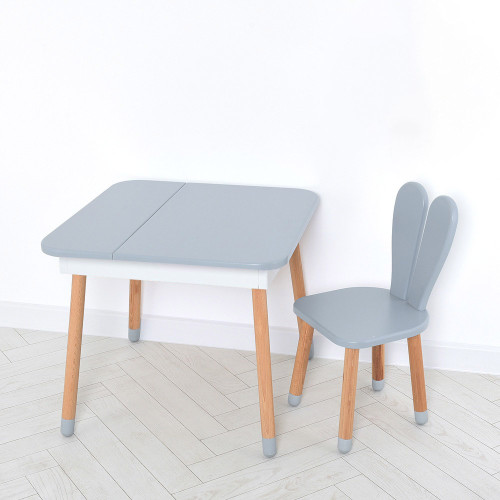 Комплект ARINWOOD Зайчик Desk з ящиком Сірий (столик + стіле