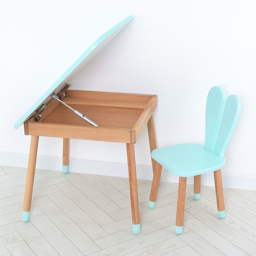 Комплект ARINWOOD Зайчик Table з ящиком Бірюзовий - 0