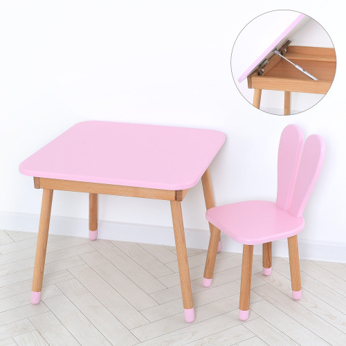 Комплект ARINWOOD Зайчик Table з ящиком Рожевий