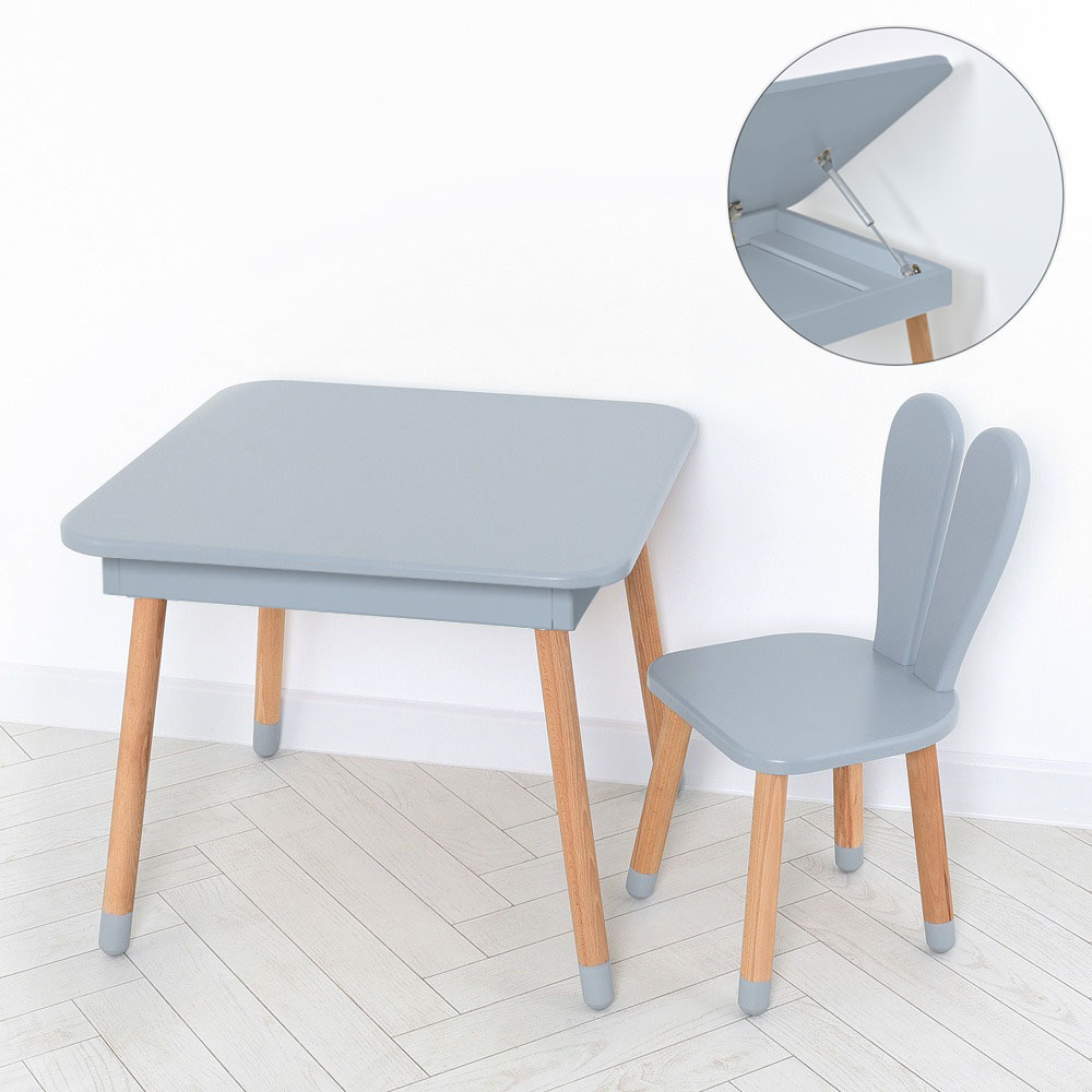 Комплект ARINWOOD Зайчик Table з ящиком Сірий Однотонний